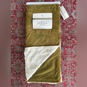 Olive and Cream Sherpa Blanket